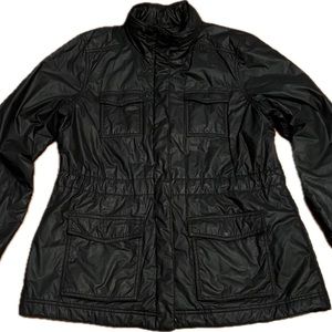 Eileen Fisher Weather-Resistant Hooded Jacket Gray Large